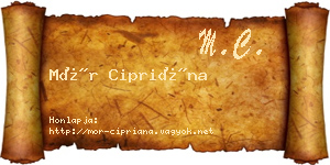Mór Cipriána névjegykártya